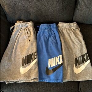 3 Pairs Nike Boys Youth Extra Large Shorts. Standard fit.